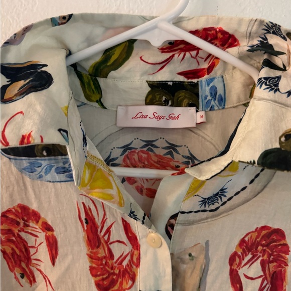Lisa Says Gah Seafood Print Blouse - Multicolor - Picture 5 of 10